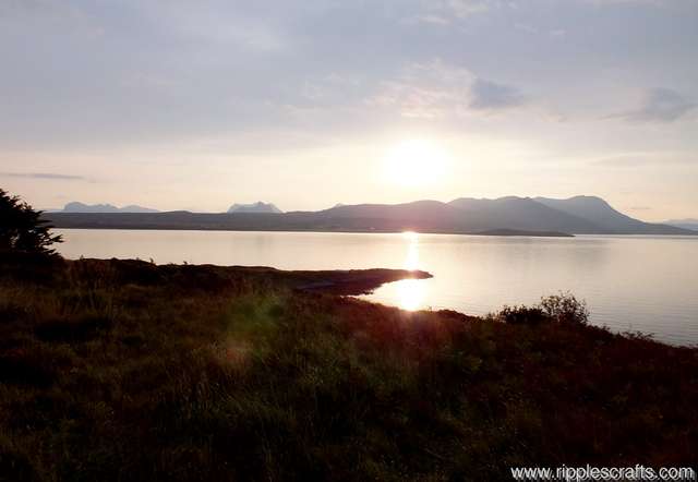 Sunset on the first evening, looking towards Assynt's iconic hills